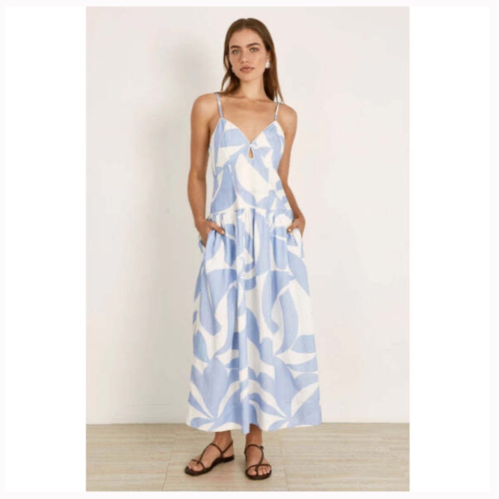 Blue and white Mon Renn maxi dress